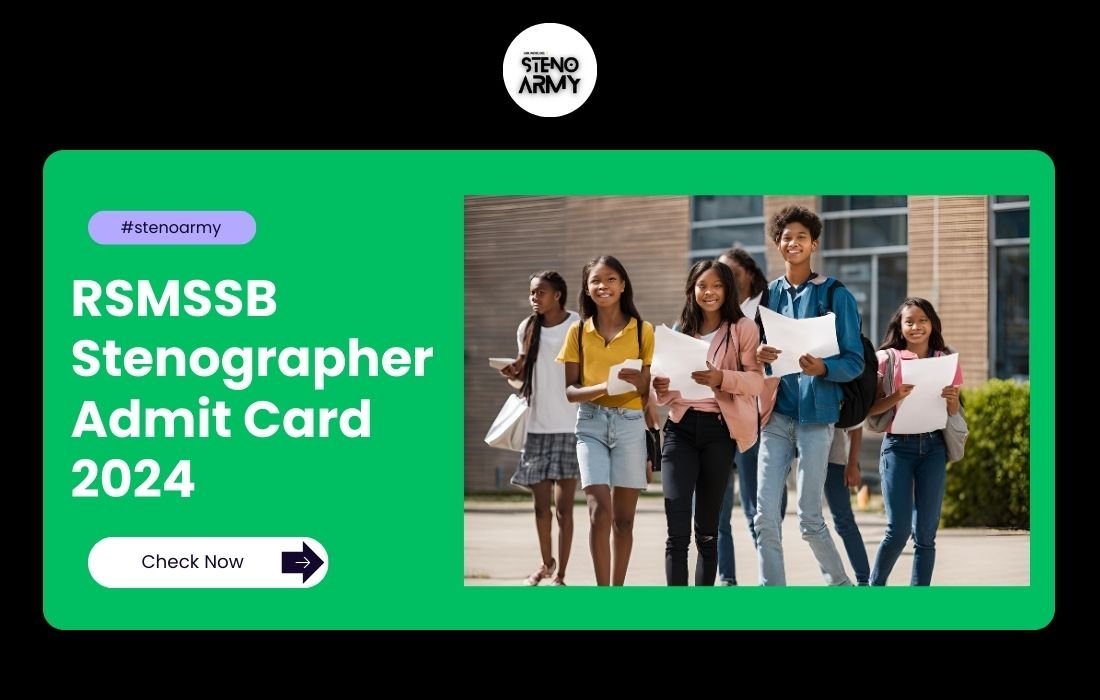 RSMSSB Stenographer Admit Card 2024, Exam City Announced
